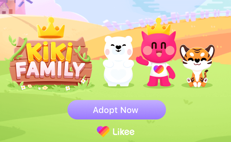 Промо-экран игры Kiki Family с мультяшными животными