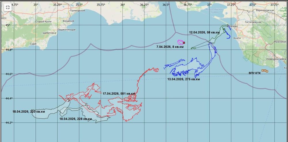 От 8 до 581 кв. км. Как за 10 дней выросло нефтяное пятно в Черном море